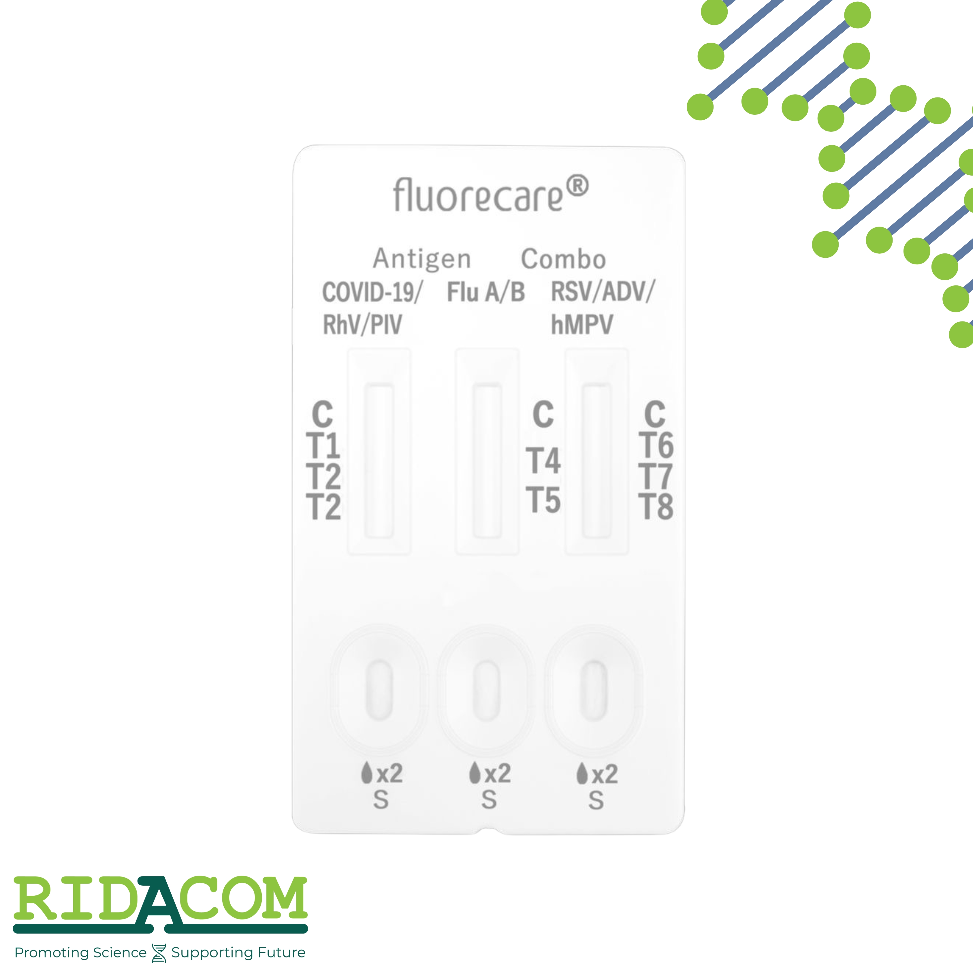 V8 - SARS-CoV-2 / RhV / PIV / Influenza A/B / RSV / ADV / hMPV Antigen Combo Test Kit