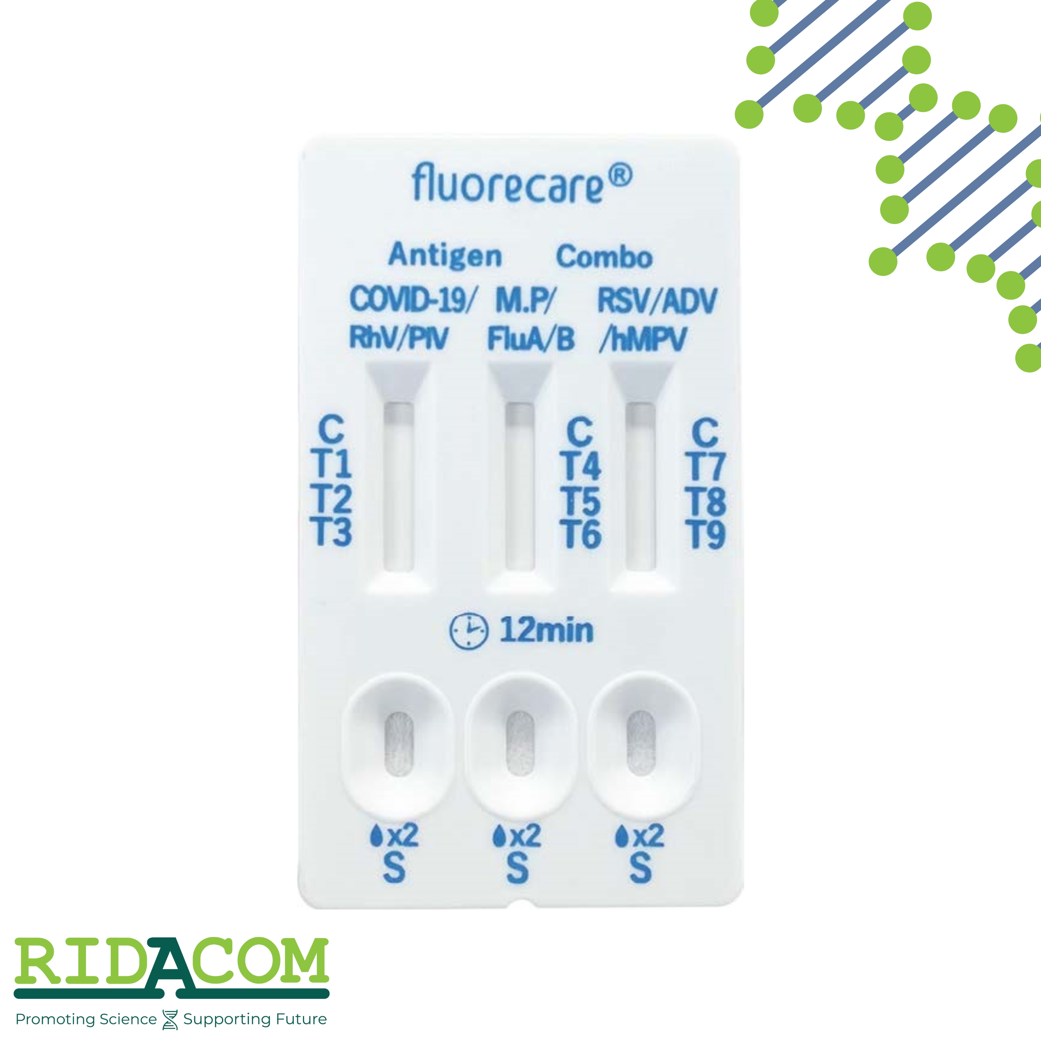 VM9 - SARS-CoV-2 / RhV / PIV / Influenza A/B / RSV / ADV / hMPV / M.P Antigen Combo Test Kit